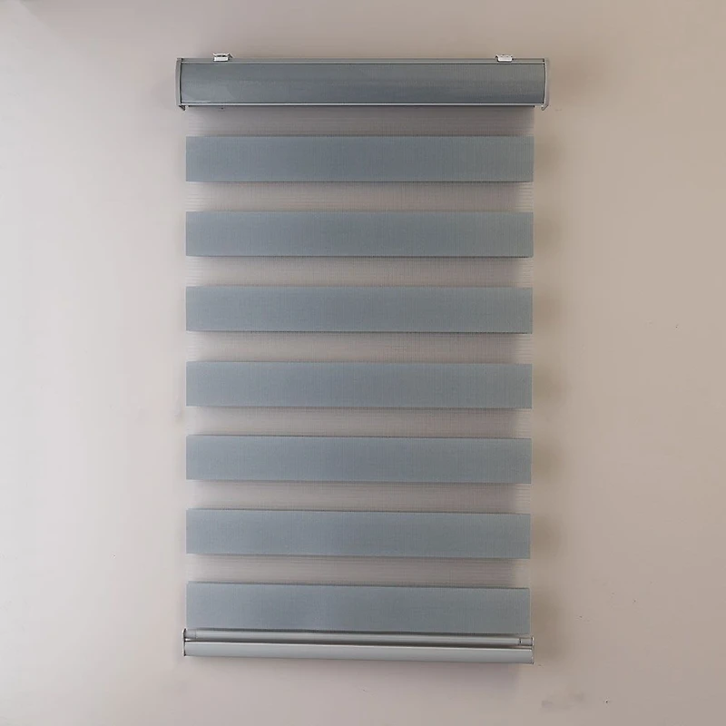 Stores déroulables à toile alternée luxueux jour et nuit « Transition » - gris