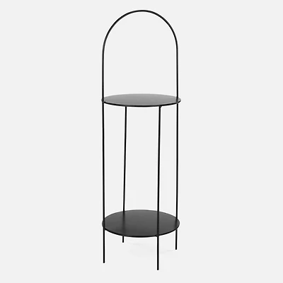 Table d’appoint avec deux plateaux en Métal - Noir