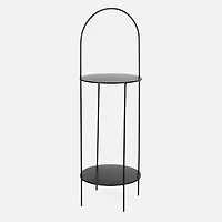 Table d’appoint avec deux plateaux en Métal - Noir