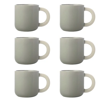 Set of 6 Grey Sherbert Mugs by Maxwell & Williams (370 ml) - Grey
