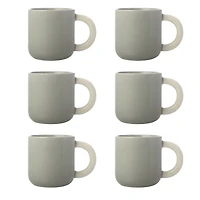 Set of 6 Grey Sherbert Mugs by Maxwell & Williams (370 ml) - Grey