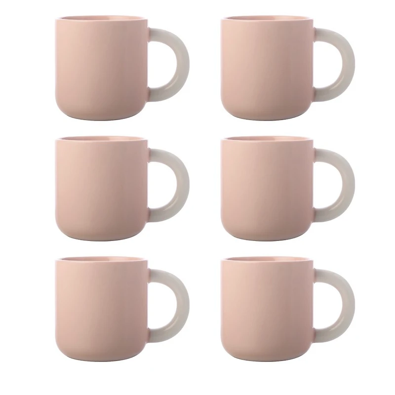 Set of 6 Pink Sherbert Mugs by Maxwell & Williams (370 ml) - Pink