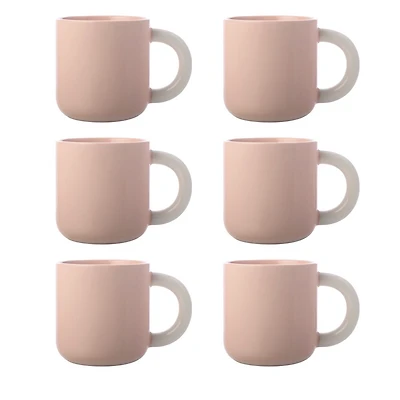 Set of 6 Pink Sherbert Mugs by Maxwell & Williams (370 ml) - Pink