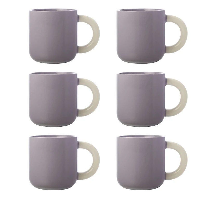 Set of 6 Lilac Sherbert Mugs by Maxwell & Williams (370 ml) - Lilac