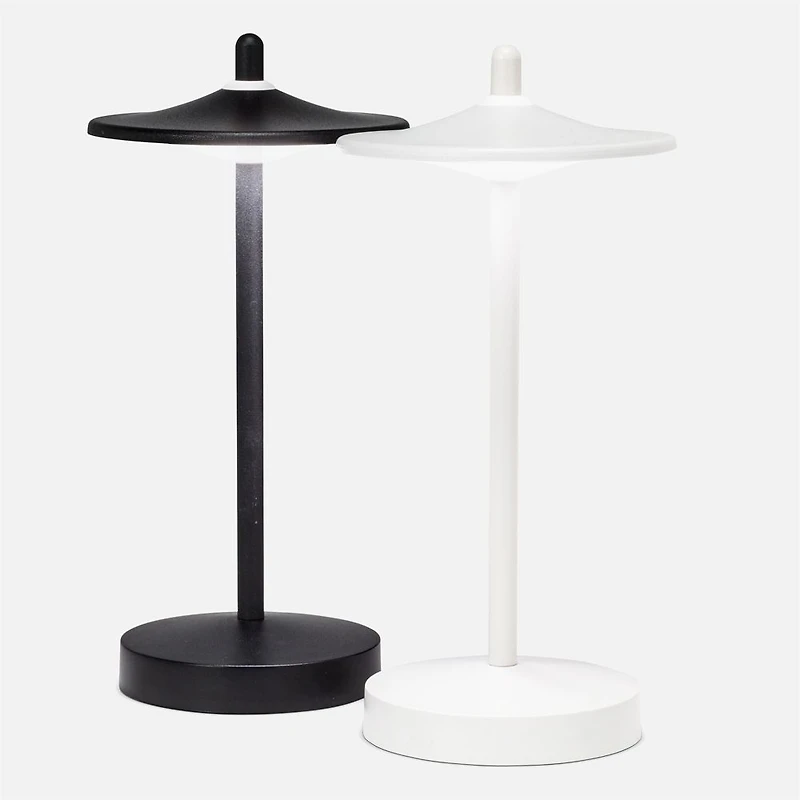 Mini lampe de table DEL, disque - Noire