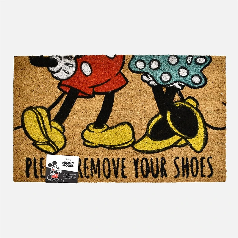 Coir Mat - Please remove your Shoe, Mickey Mouse