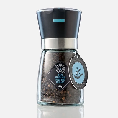 Le mini moulin à poivre noir classique en verre - 5 po 80 g