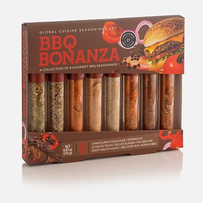 Global Cuisine Ensemble d'assaisonnements, 8 tubes - BBQ Bonanza