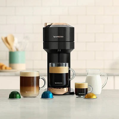 Nespresso® Vertuo Next Premium Coffee & Espresso Capsule Machine  by De'Longhi - Black Rose Gold