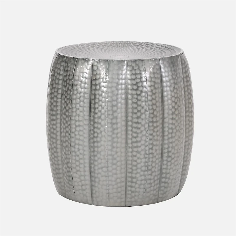 Metal drum end table