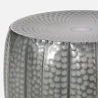 Metal drum end table