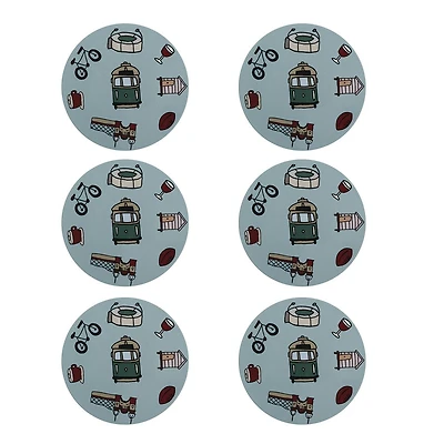 Set of 6 Melbourne Coasters by Maxwell & Williams - Melbourne