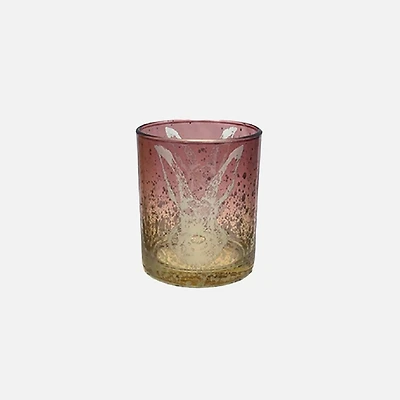 Grand votif en verre, lapin - Assorti