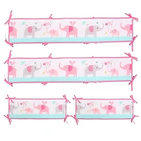 Baby Crib Bedding Set - Pink & Grey Elephant