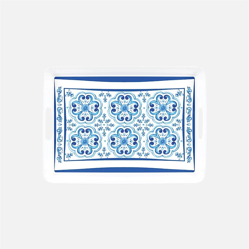 Blues Rectangular Tray With Handle