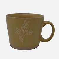Conical Mug with Flowers, 550 ml - Beige
