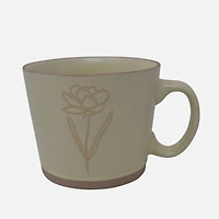 Conical Mug with Flowers, 550 ml - Cream