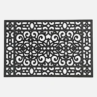 Tapis en caoutchouc floral noir
