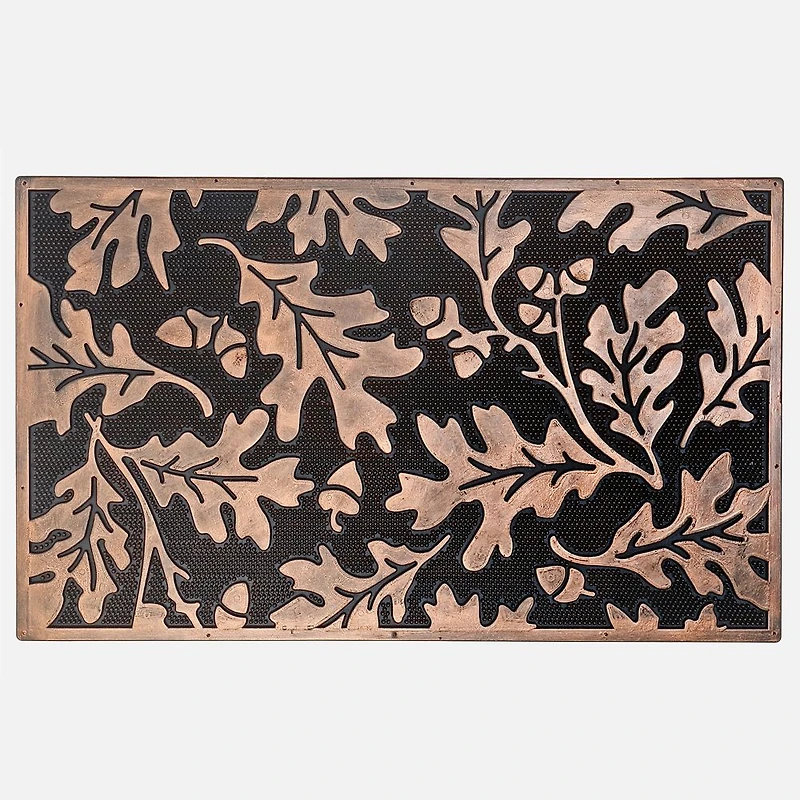 Autumn Leaves Rubber Mat -Black