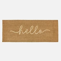 Tapis de porte en coco embossé - « Hello »
