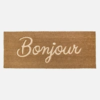 Embossed Coir Door Mat - « Bonjour » 