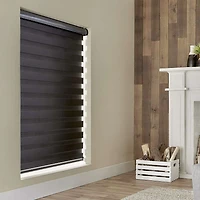 Stores déroulables à toile alternée luxueux « Transition » – Jour et nuit - Noir