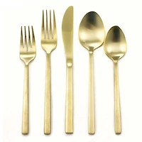 Arezzo Brushed Gold 20-Piece Flatware Set