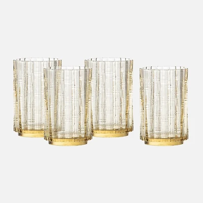 Fortessa Mahalo Iced Beverage Glasses 400ml, Set of 4 - Gold/Ginger
