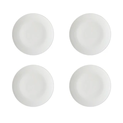 Set of 4 White Basics Coupe Entrée Plates by Maxwell & Williams ( 23 cm)