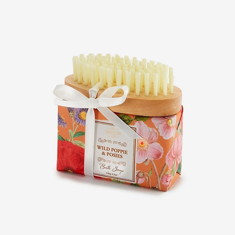 Scented Bath Soap & Nail Brush Gift Set, Set of 2 - Assorted