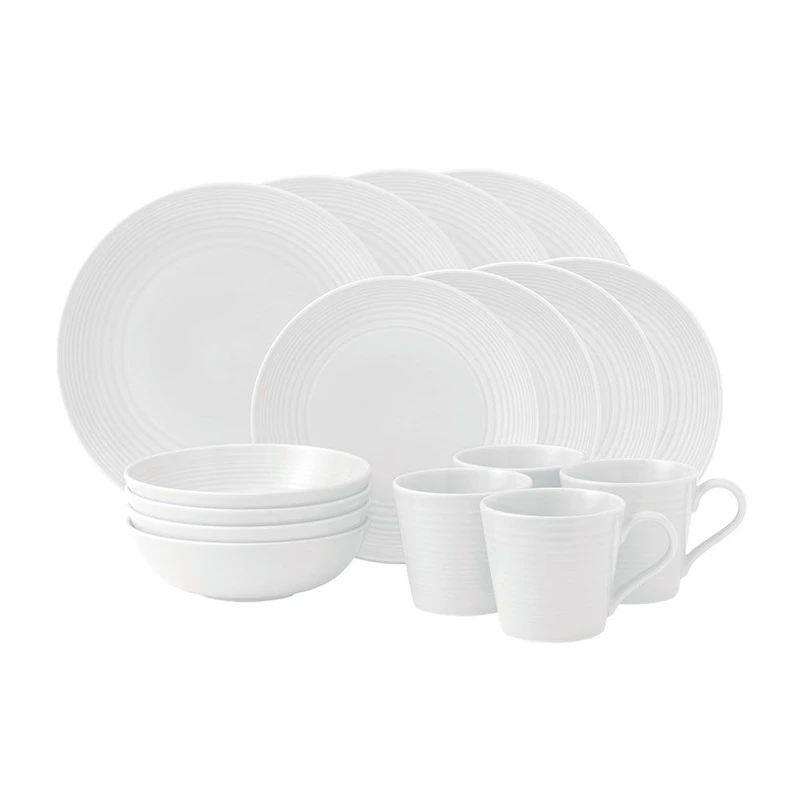 Gordon Ramsay Maze White 16-Piece Dinnerware Set by Royal Doulton