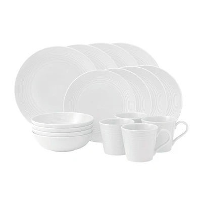Gordon Ramsay Maze White 16-Piece Dinnerware Set by Royal Doulton