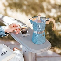 Milano Blue Stone Stovetop Espresso Maker by Grosche - 9 cup