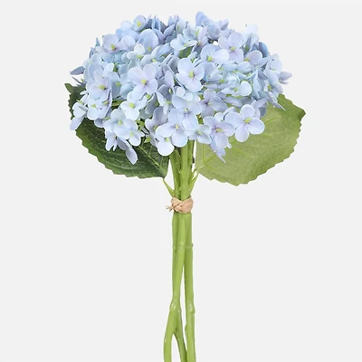Hydrangea Artificial Bundle - Delphinum Blue, 13"