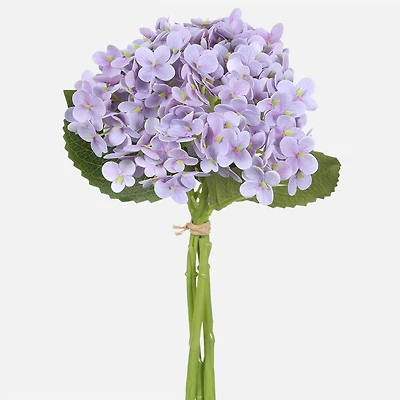 Hydrangea Artificial Bouquet - Lavender, 13"