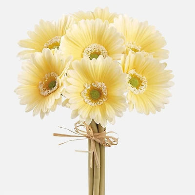 Bouquet Marguerites Gerbera artificiel - Jaune, 13 po