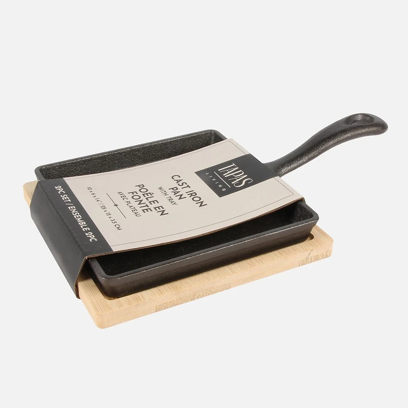 Tapas Living Cast Iron Pan with Square Tray