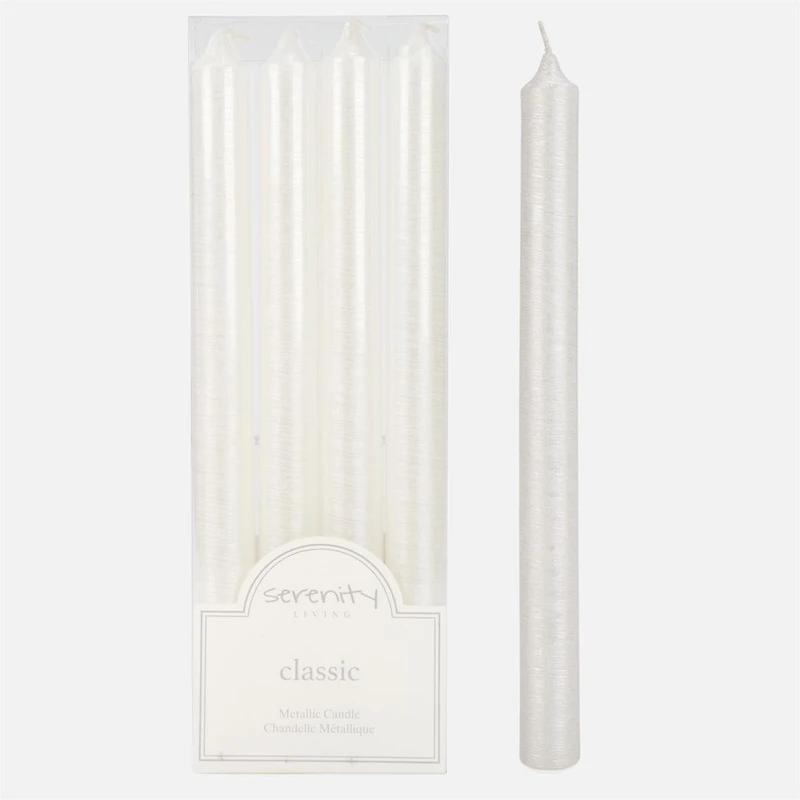 White Dinner Candles, Set of 4 -10"