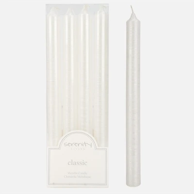 White Dinner Candles, Set of 4 -10"