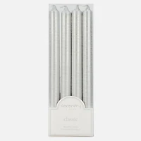 Silver Dinner Candles, Set of 4 - 10"