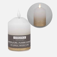 LED White and Gold Candle - 5.5"