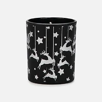 Scented Black Glass Candle - Silver Star
