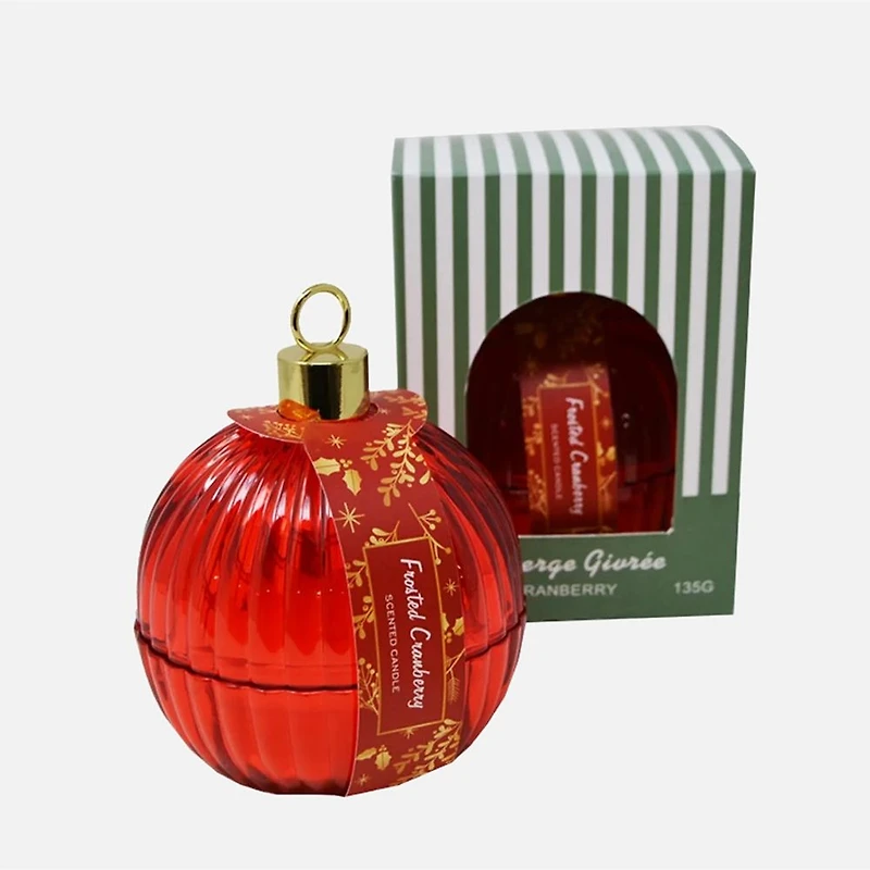 Candle Xmas Ornament Red - Cranberry