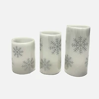 Set of 3 Snowflake LED Candles