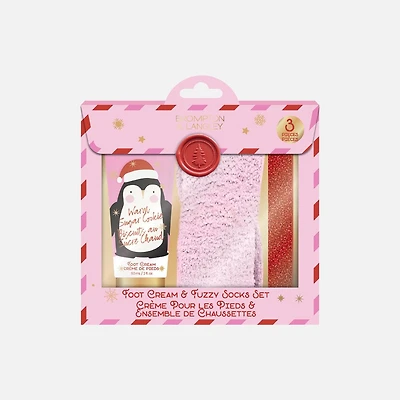 Foot Cream & Fuzzy Socks Set