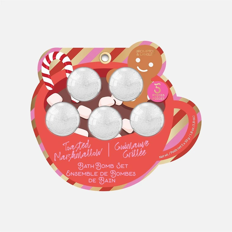 Bath Bombs, 5 Pieces - Toasted Marshmallow