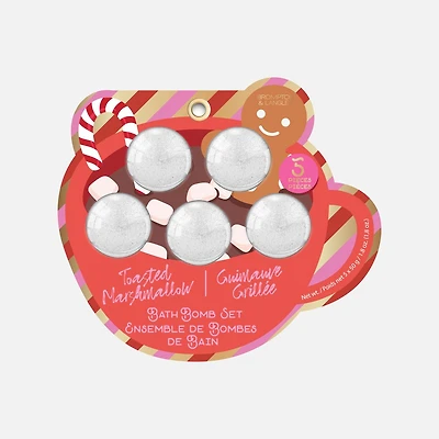 Bath Bombs, 5 Pieces - Toasted Marshmallow