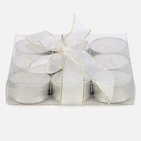 T-Light Candles, Set of 9 - Glitter White