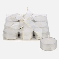 T-Light Candles, Set of 9 - Glitter White