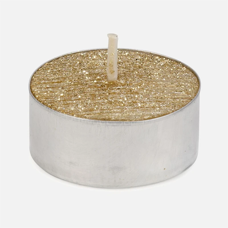 T-Light Candles Set of 9 - Glitter Gold